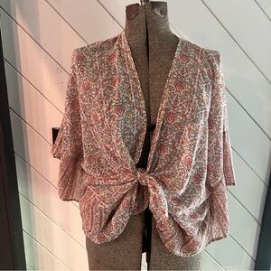 Wall Flower Floral Kimono Sleeve Top